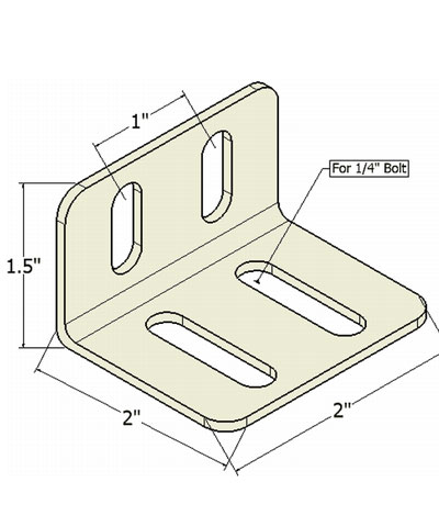 90 Degree Mounting Hardware for Lateral Trunk Supports, Lateral Hip/Thigh Supports and Lateral Knee Supports