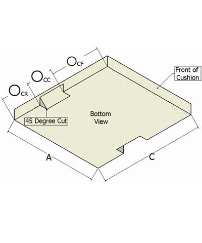 Shape Customization: Notch with angled cut for Cross Braces for Seat