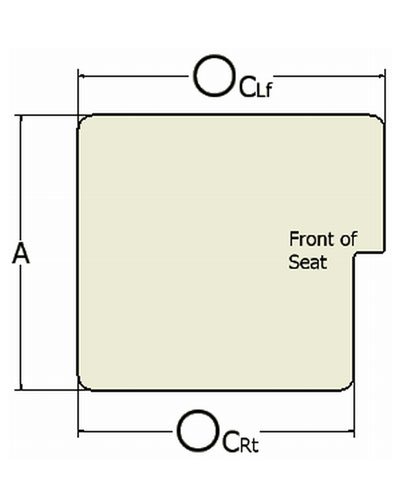 Shape Customization: Leg length discrepancy, Lf. Side Longer (90 degree cut) for Seat
