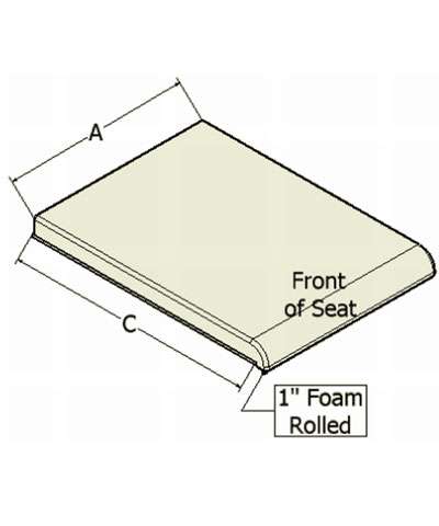 Customization of Seat Contours: Roll 1" at front end of seat