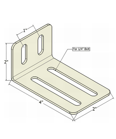 4” by 2” Lateral Trunk, Lateral Hip/Thigh or Lateral Knee Bracket, pair, kit.