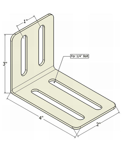 4” by 3” Lateral Trunk, Lateral Hip/Thigh or Lateral Knee Bracket, pair kit.
