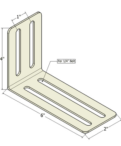 4” by 6” Lateral Trunk, Lateral Hip/Thigh or Lateral Knee Bracket, pair, kit.