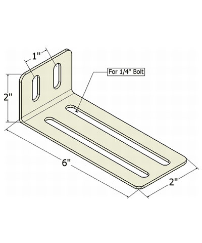 6” by 2” Lateral Trunk, Lateral Hip/Thigh or Lateral Knee Bracket, pair, kit.