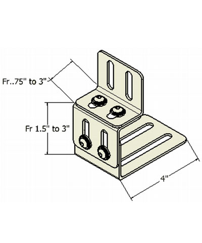 2ea.(4”x2”) + 4ea.(1.5”x2”) Adjustable Offset Bracket Kit for Lateral Trunk, Lateral Hip/Thigh or Lateral Knee Support