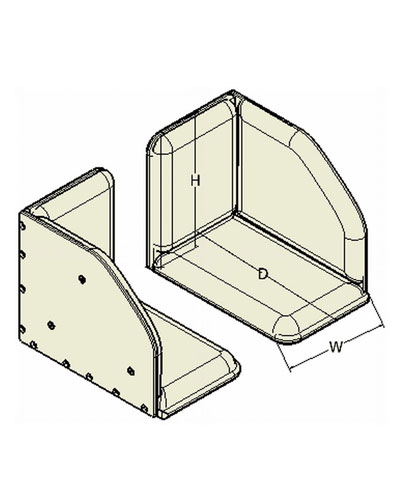 BioForm, Single Leg (2 pieces), Padded Footboxes, Nuts and Bolts to secure from footplates.