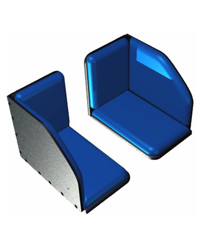 BioForm Single Leg Padded Footbox, Hardware to secure from Hangers, for 16” Wheelchairs (pair)
