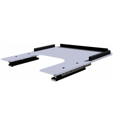 Custom BioDezine Upper Extremity Support Tray,3/8” White Sanalite, up to 24”x24”, Slides w/ adjustable tray stops, Belt & up to 3 Rims