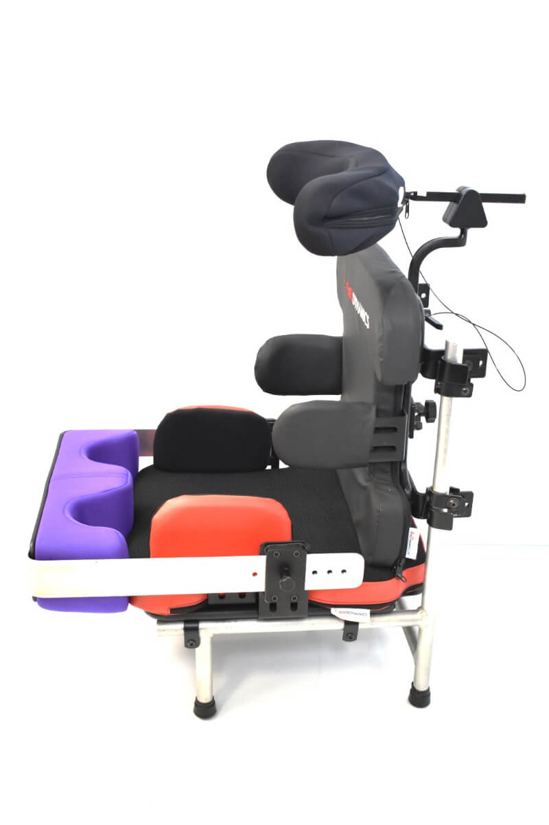 Bioform Anterior Knee Block, Lateral Mount with Brackets mounted to seat pan